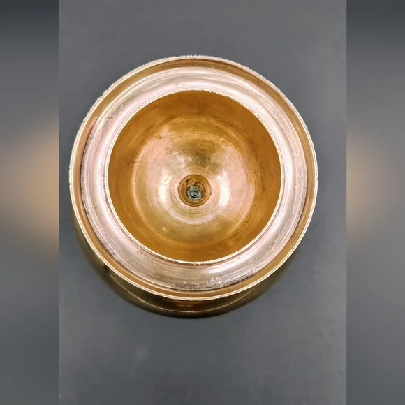 Vintage 9" Brass Ginger Jar with Lid Made In India By Decorative Crafts Inc. - Picture 3 of 5